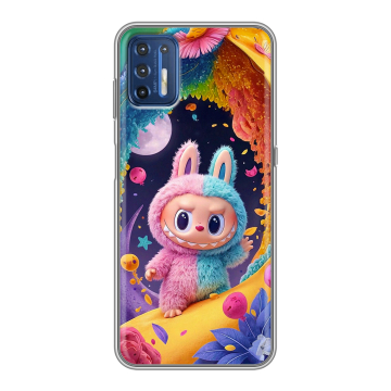 Силиконовый чехол на Motorola Moto G9 Plus с принтом Labubu Лабубу
