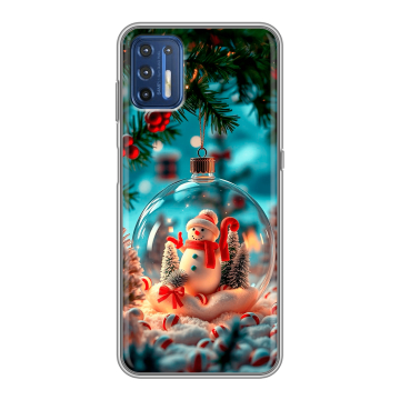 Силиконовый чехол на Motorola Moto G9 Plus с принтом Новый год