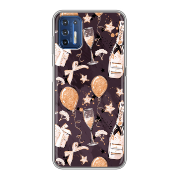 Силиконовый чехол на Motorola Moto G9 Plus с принтом Новый год