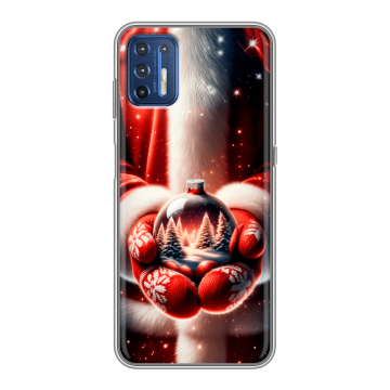 Силиконовый чехол на Motorola Moto G9 Plus с принтом Новый год