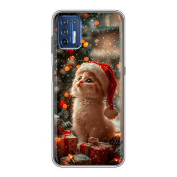 Силиконовый чехол на Motorola Moto G9 Plus с принтом Новый год