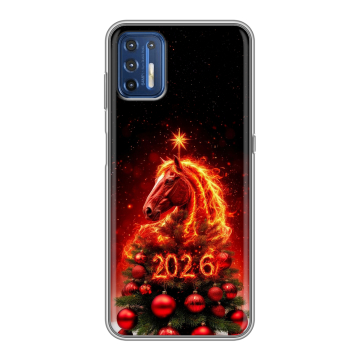 Силиконовый чехол на Motorola Moto G9 Plus с принтом Новый год