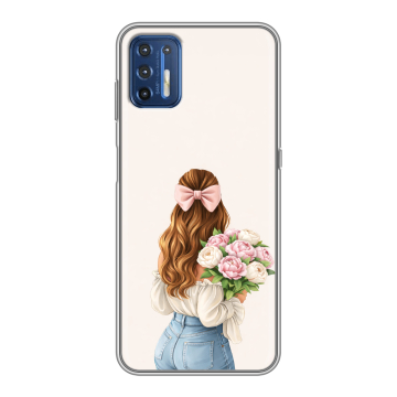 Силиконовый чехол на Motorola Moto G9 Plus с принтом женский