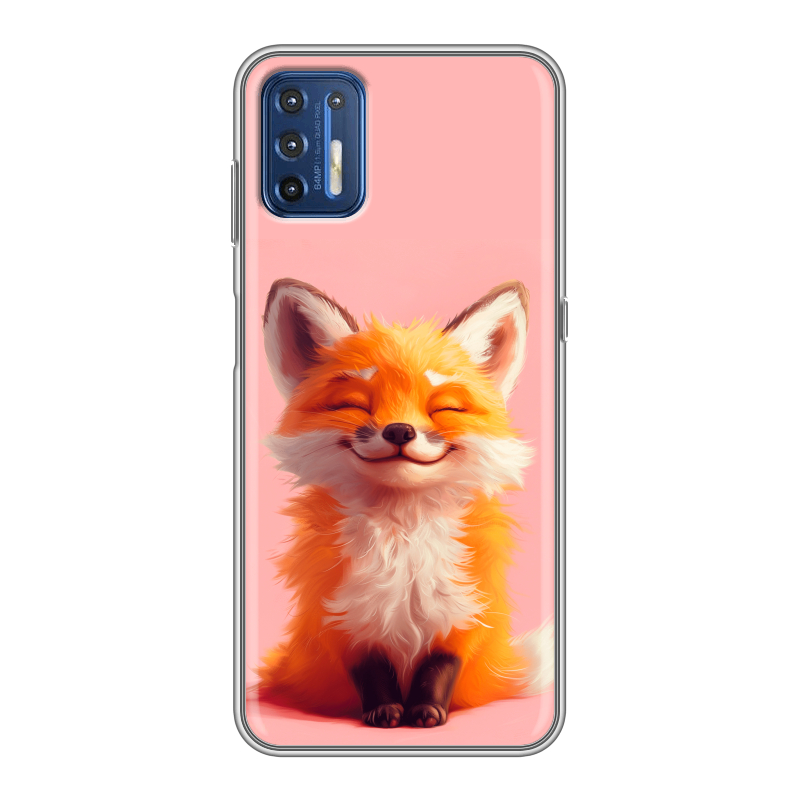 Силиконовый противоударный чехол на Motorola Moto G9 Plus с принтом милая лиса Силиконовый противоударный чехол на Motorola Moto G9 Plus с принтом милая лиса