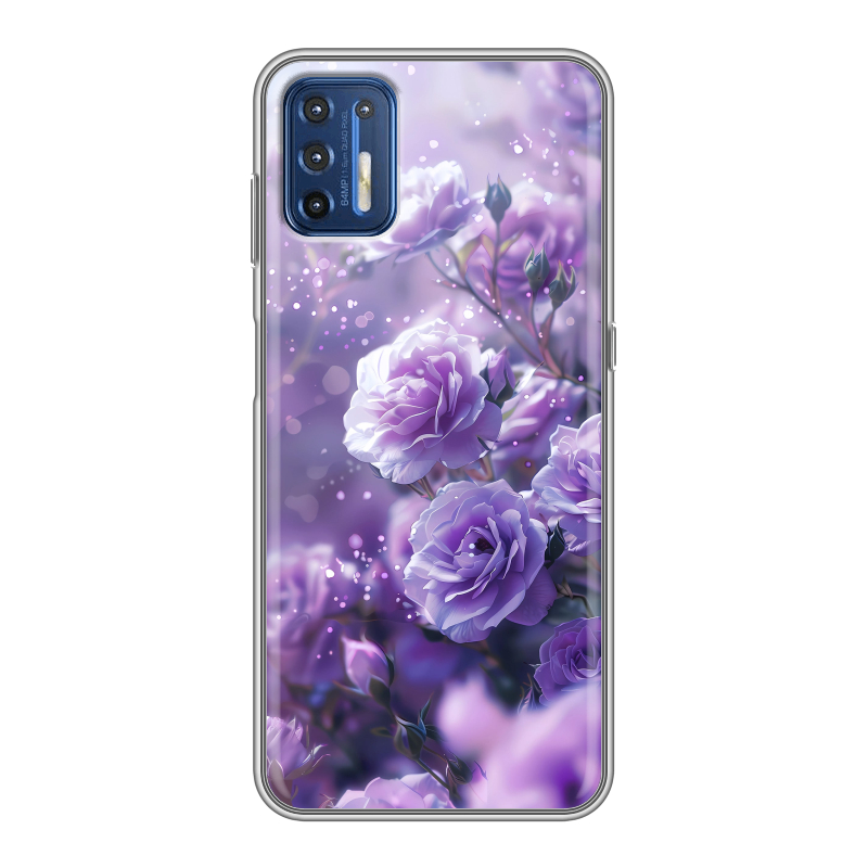 Силиконовый чехол на Motorola Moto G9 Plus с принтом Розы цветы Силиконовый чехол на Motorola Moto G9 Plus с принтом Розы цветы