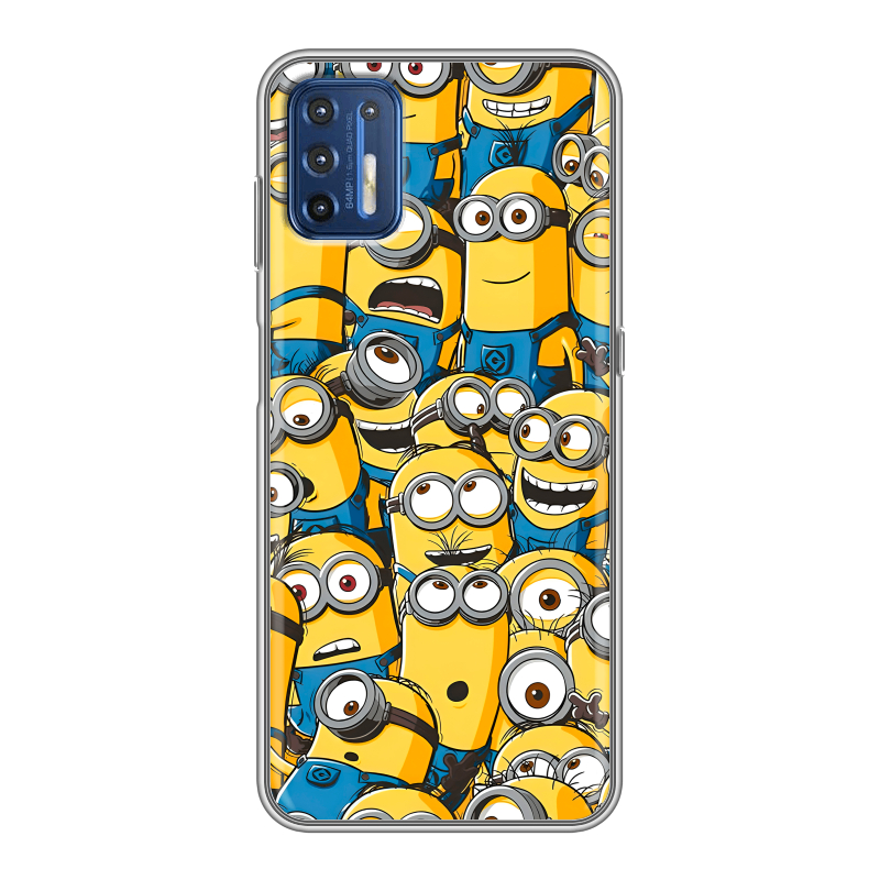 Силиконовый противоударный чехол на Motorola Moto G9 Plus с принтом Миньоны Силиконовый противоударный чехол на Motorola Moto G9 Plus с принтом Миньоны