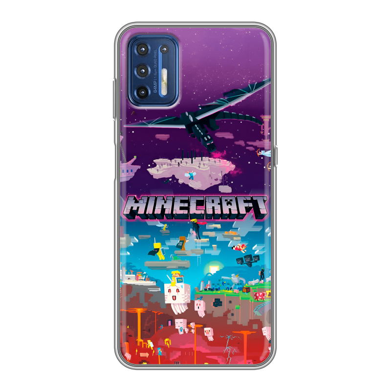 Силиконовый чехол на Motorola Moto G9 Plus с принтом Майнкрафт Minecraft Силиконовый чехол на Motorola Moto G9 Plus с принтом Майнкрафт Minecraft