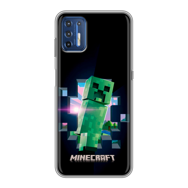 Силиконовый чехол на Motorola Moto G9 Plus с принтом Майнкрафт Minecraft Силиконовый чехол на Motorola Moto G9 Plus с принтом Майнкрафт Minecraft