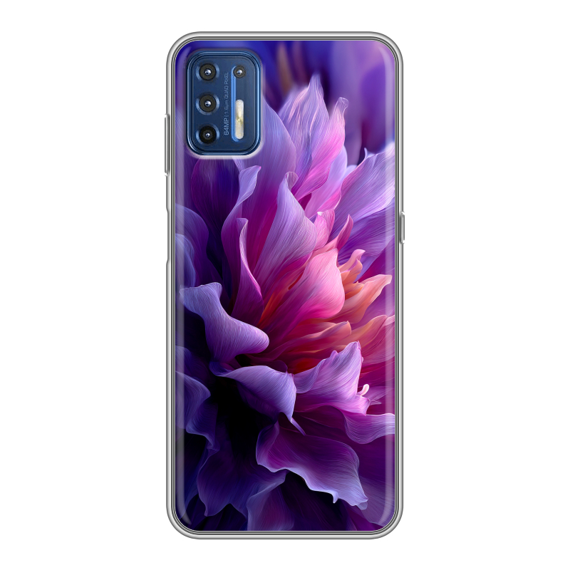 Силиконовый противоударный чехол на Motorola Moto G9 Plus с принтом женский цветы Силиконовый противоударный чехол на Motorola Moto G9 Plus с принтом женский цветы