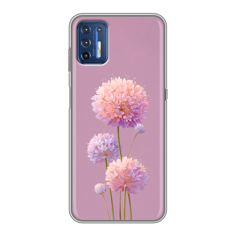 Силиконовый противоударный чехол на Motorola Moto G9 Plus с принтом Цветы Силиконовый противоударный чехол на Motorola Moto G9 Plus с принтом Цветы