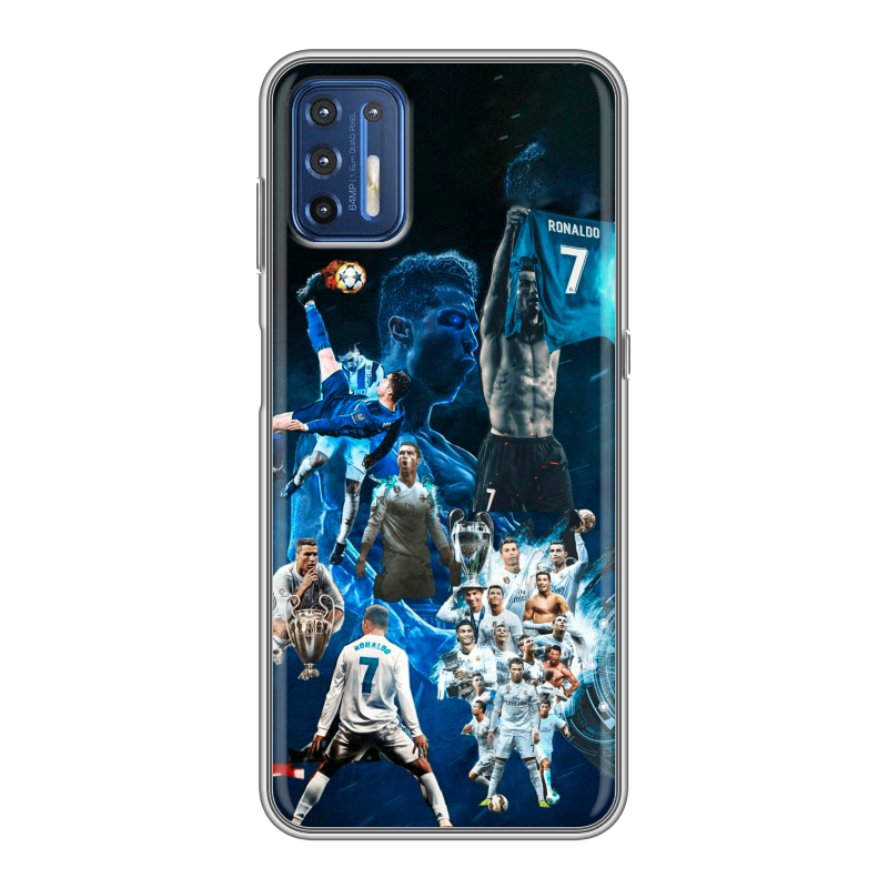Силиконовый чехол на Motorola Moto G9 Plus с принтом Реал Роналдо Силиконовый чехол на Motorola Moto G9 Plus с принтом Реал Роналдо