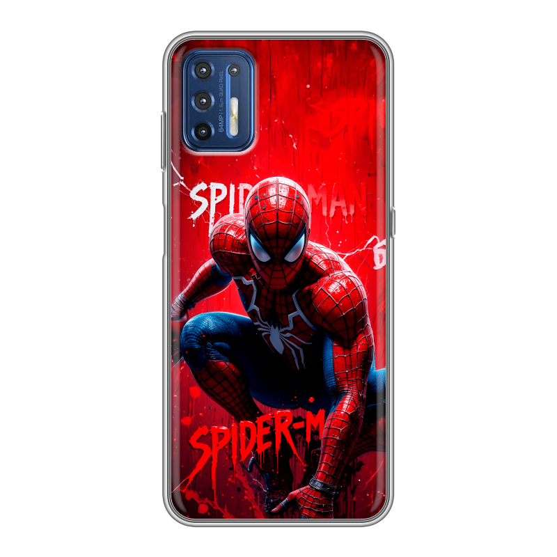 Силиконовый чехол на Motorola Moto G9 Plus с принтом Spiderman Человек паук Силиконовый чехол на Motorola Moto G9 Plus с принтом Spiderman Человек паук
