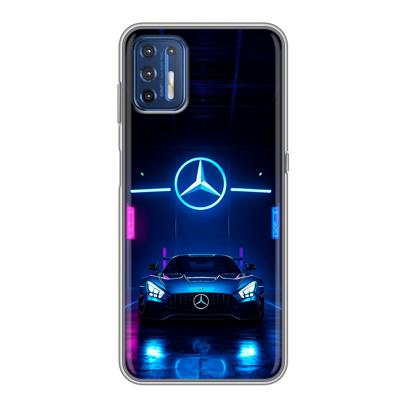 Силиконовый противоударный чехол на Motorola Moto G9 Plus с принтом Mercedes Мерседес Силиконовый противоударный чехол на Motorola Moto G9 Plus с принтом Mercedes Мерседес