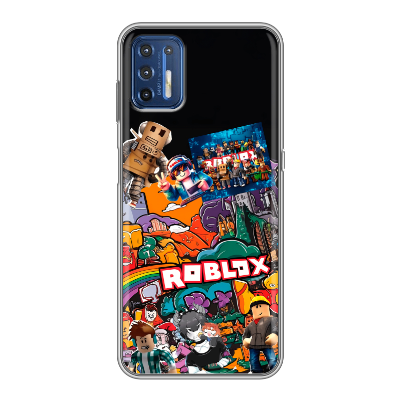 Силиконовый чехол на Motorola Moto G9 Plus с принтом Roblox Роблокс Силиконовый чехол на Motorola Moto G9 Plus с принтом Roblox Роблокс