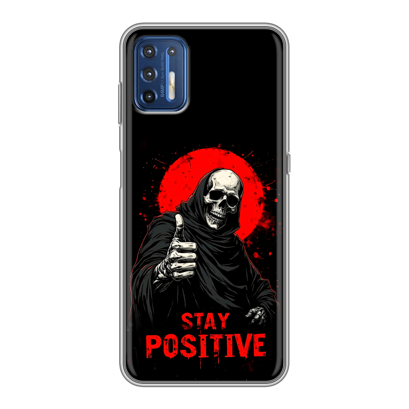 Силиконовый противоударный чехол на Motorola Moto G9 Plus с принтом смешной скелет Силиконовый противоударный чехол на Motorola Moto G9 Plus с принтом смешной скелет
