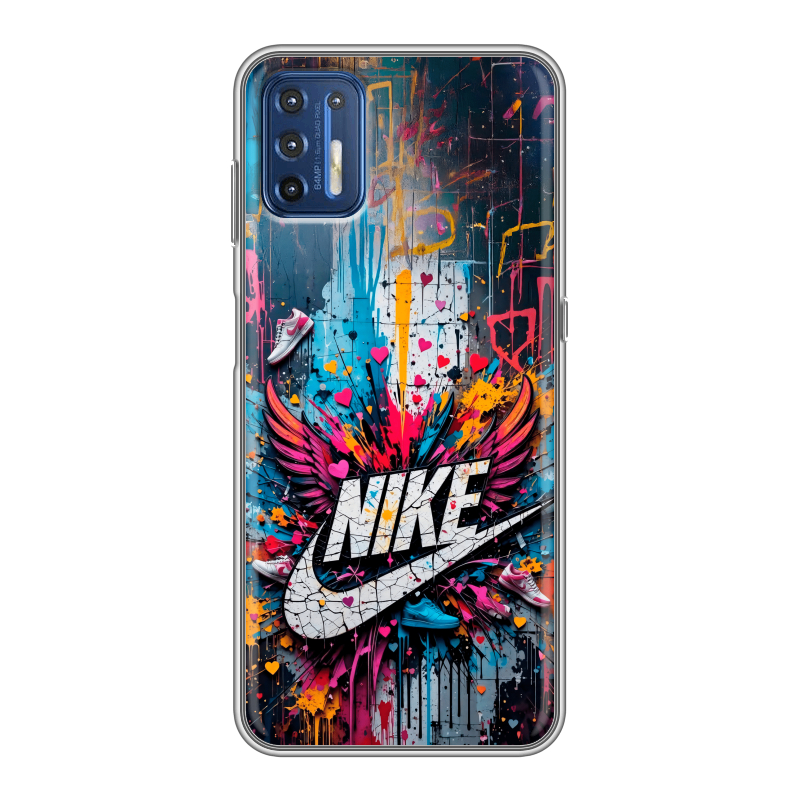 Силиконовый чехол на Motorola Moto G9 Plus с принтом Nike Найк Силиконовый чехол на Motorola Moto G9 Plus с принтом Nike Найк