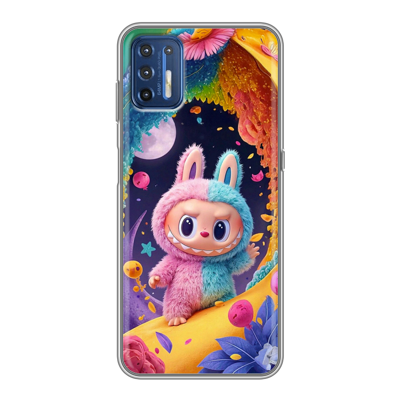 Силиконовый противоударный чехол на Motorola Moto G9 Plus с принтом Labubu Лабубу Силиконовый противоударный чехол на Motorola Moto G9 Plus с принтом Labubu Лабубу