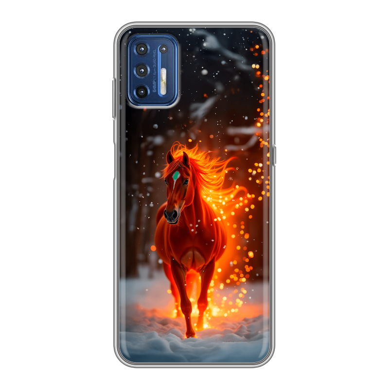 Силиконовый чехол на Motorola Moto G9 Plus с принтом Новый год Силиконовый чехол на Motorola Moto G9 Plus с принтом Новый год