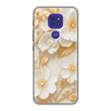 Силиконовый чехол на Motorola Moto E7 Plus с принтом Цветы