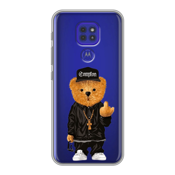 Силиконовый чехол на Motorola Moto E7 Plus с принтом Мишка