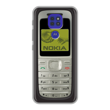 Силиконовый чехол на Motorola Moto E7 Plus с принтом Ретро Нокия