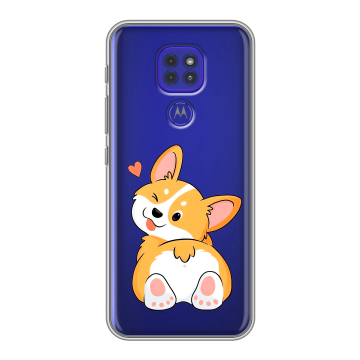 Силиконовый чехол на Motorola Moto E7 Plus с принтом Корги