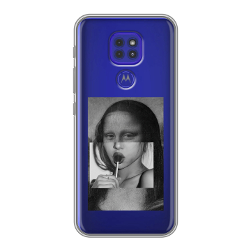 Силиконовый чехол на Motorola Moto E7 Plus с принтом Мона Лиза