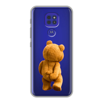 Силиконовый чехол на Motorola Moto E7 Plus с принтом Медведь