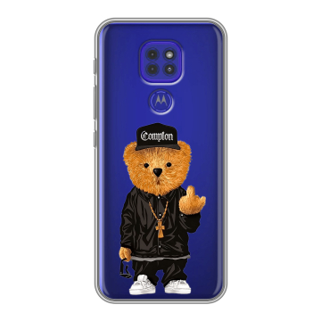 Силиконовый чехол на Motorola Moto E7 Plus с принтом Плюшевый медведь