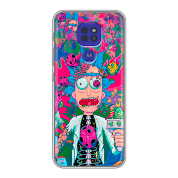 Силиконовый чехол на Motorola Moto E7 Plus с принтом Рик и Морти Rick Morty