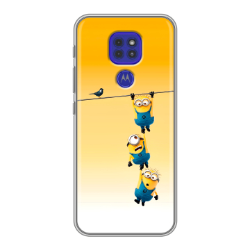 Силиконовый чехол на Motorola Moto E7 Plus с принтом Миньоны