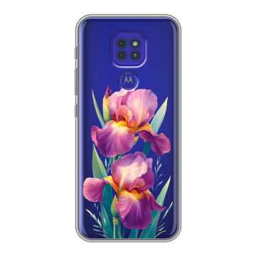 Силиконовый чехол на Motorola Moto E7 Plus с принтом Цветы орхидеи