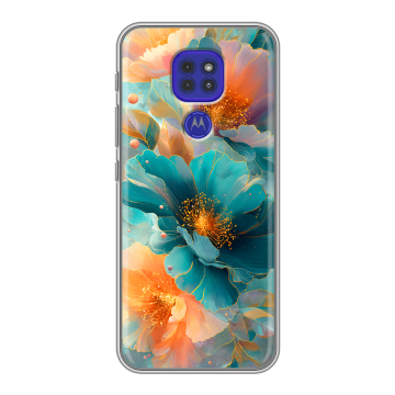 Силиконовый чехол на Motorola Moto E7 Plus с принтом Цветы