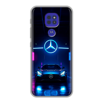 Силиконовый чехол на Motorola Moto E7 Plus с принтом Mercedes Мерседес