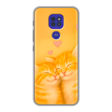 Силиконовый чехол на Motorola Moto E7 Plus с принтом Милые котята