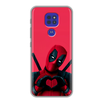 Силиконовый чехол на Motorola Moto E7 Plus с принтом Дедпул Deadpool