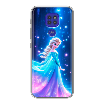 Силиконовый чехол на Motorola Moto E7 Plus с принтом Холодное сердце Frozen