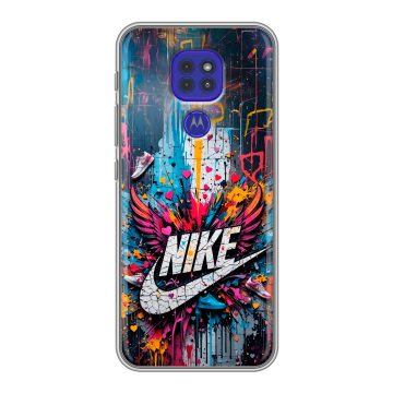 Силиконовый чехол на Motorola Moto E7 Plus с принтом Nike Найк