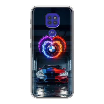 Силиконовый чехол на Motorola Moto E7 Plus с принтом BMW БМВ