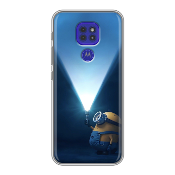 Силиконовый чехол на Motorola Moto E7 Plus с принтом Миньоны