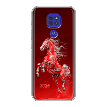 Силиконовый чехол на Motorola Moto E7 Plus с принтом Новый год