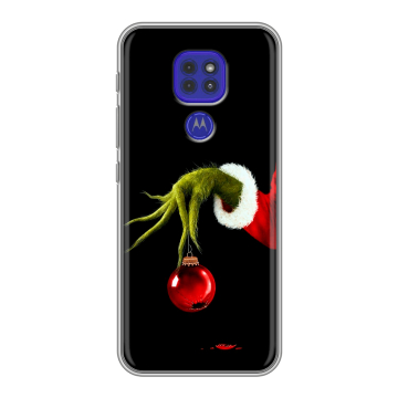 Силиконовый чехол на Motorola Moto E7 Plus с принтом Новый год Гринч