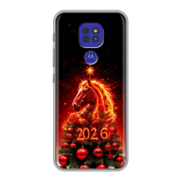 Силиконовый чехол на Motorola Moto E7 Plus с принтом Новый год