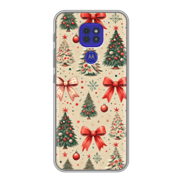 Силиконовый чехол на Motorola Moto E7 Plus с принтом Новый год