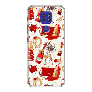 Силиконовый чехол на Motorola Moto E7 Plus с принтом Новый год