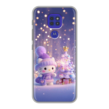 Силиконовый чехол на Motorola Moto E7 Plus с принтом Новый год