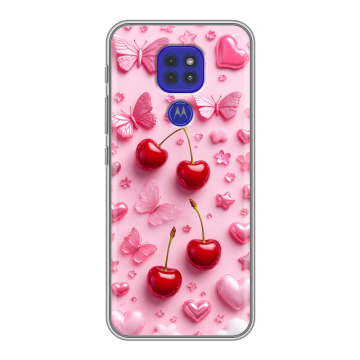 Силиконовый чехол на Motorola Moto E7 Plus с принтом для девочек