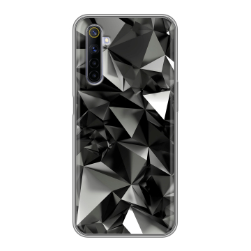 Силиконовый противоударный чехол на Realme 6S с принтом Черные кристаллы Силиконовый противоударный чехол на Realme 6S с принтом Черные кристаллы