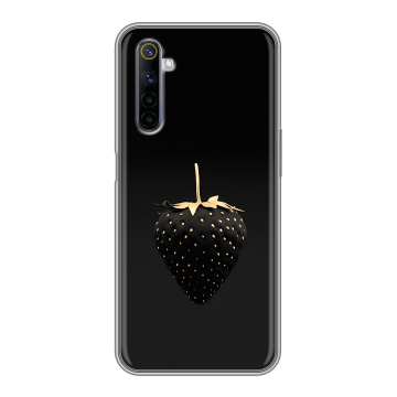 Силиконовый противоударный чехол на Realme 6S с принтом Черная клубника Силиконовый противоударный чехол на Realme 6S с принтом Черная клубника