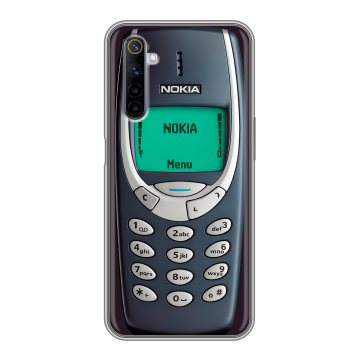Силиконовый противоударный чехол на Realme 6S с принтом Старый телефон Силиконовый противоударный чехол на Realme 6S с принтом Старый телефон